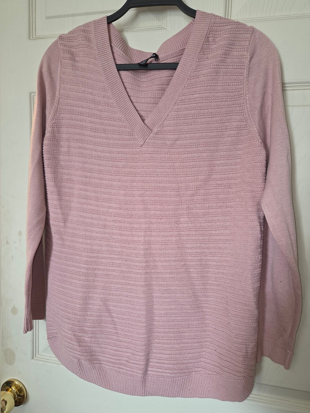 Women's Hilary Radley V-Neck Textured Knit Sweater - Pink Size S